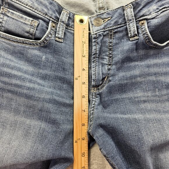 Silver Jeans Authentic Jeans Womens 10 Blue Curvy Mid Slim Straight Denim L27 - Picture 10 of 11